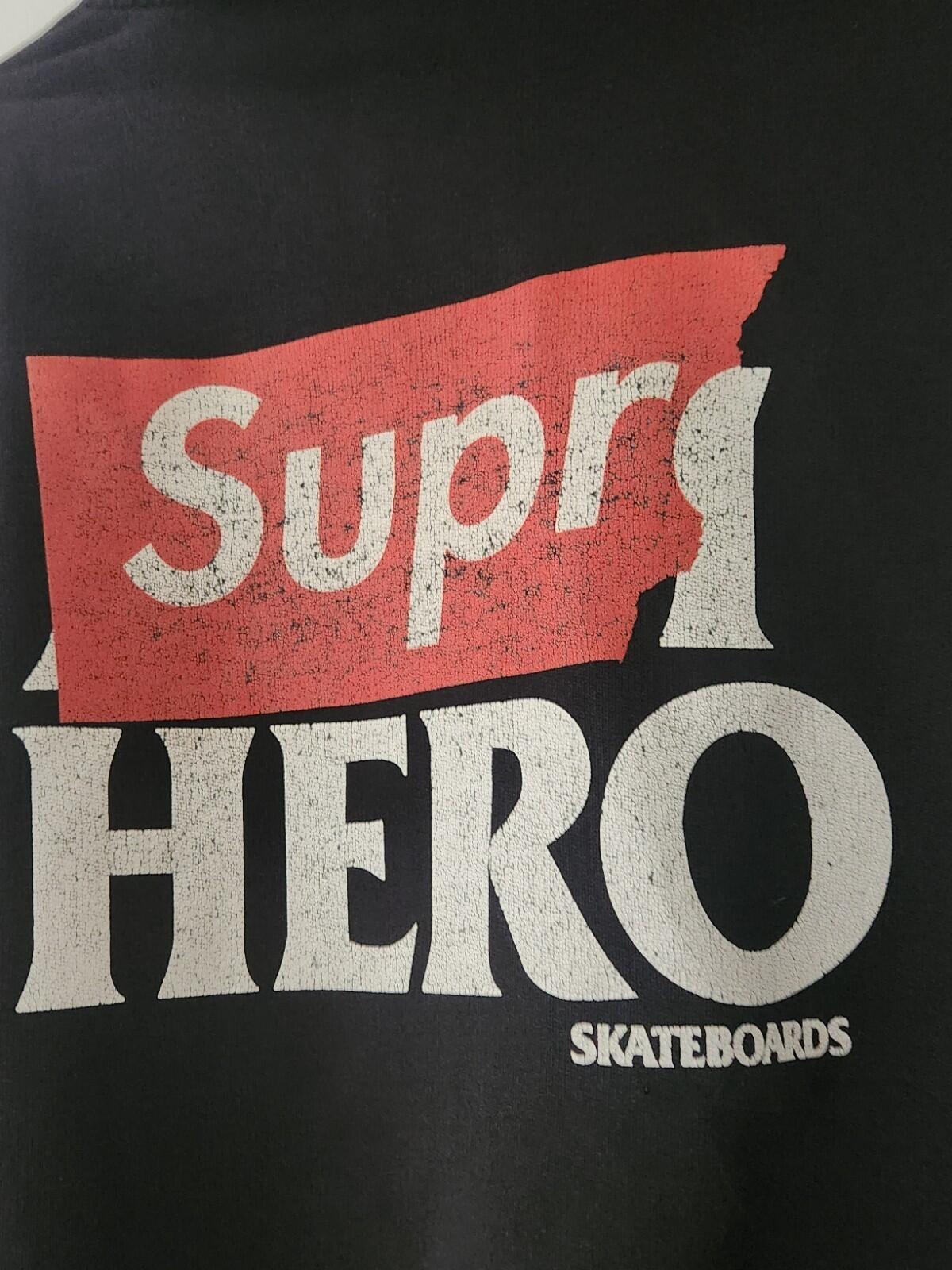 SS14 Supreme Antihero Hooded Zip Up Hooded Sweatshirt black hoodie M medium 2014
