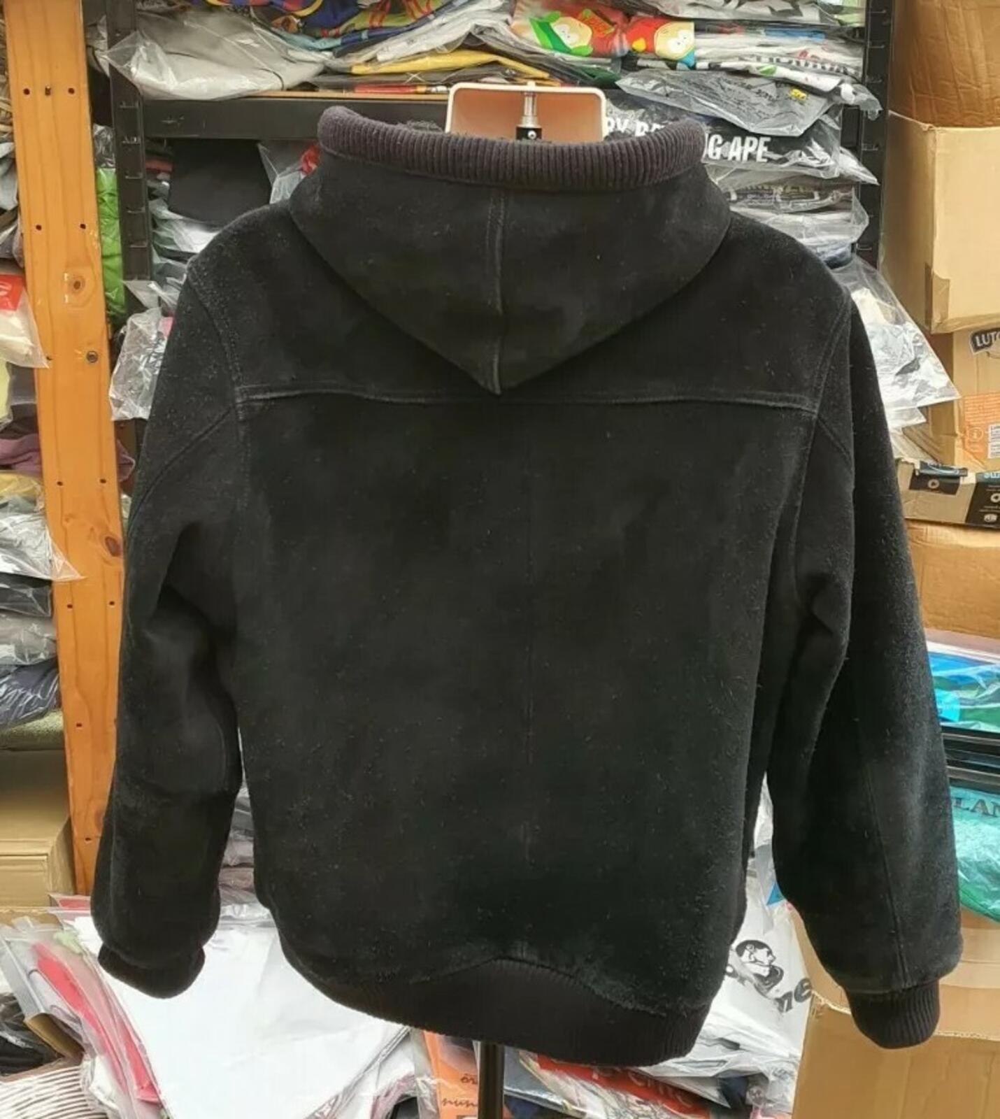 FW17 Supreme Hooded Suede Work Jacket Size M $588 Lambskin Leather