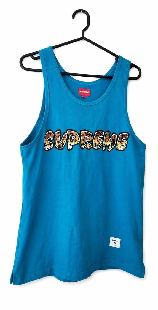 SS18 Supreme Splatter Tank Top Tee Teal Size M