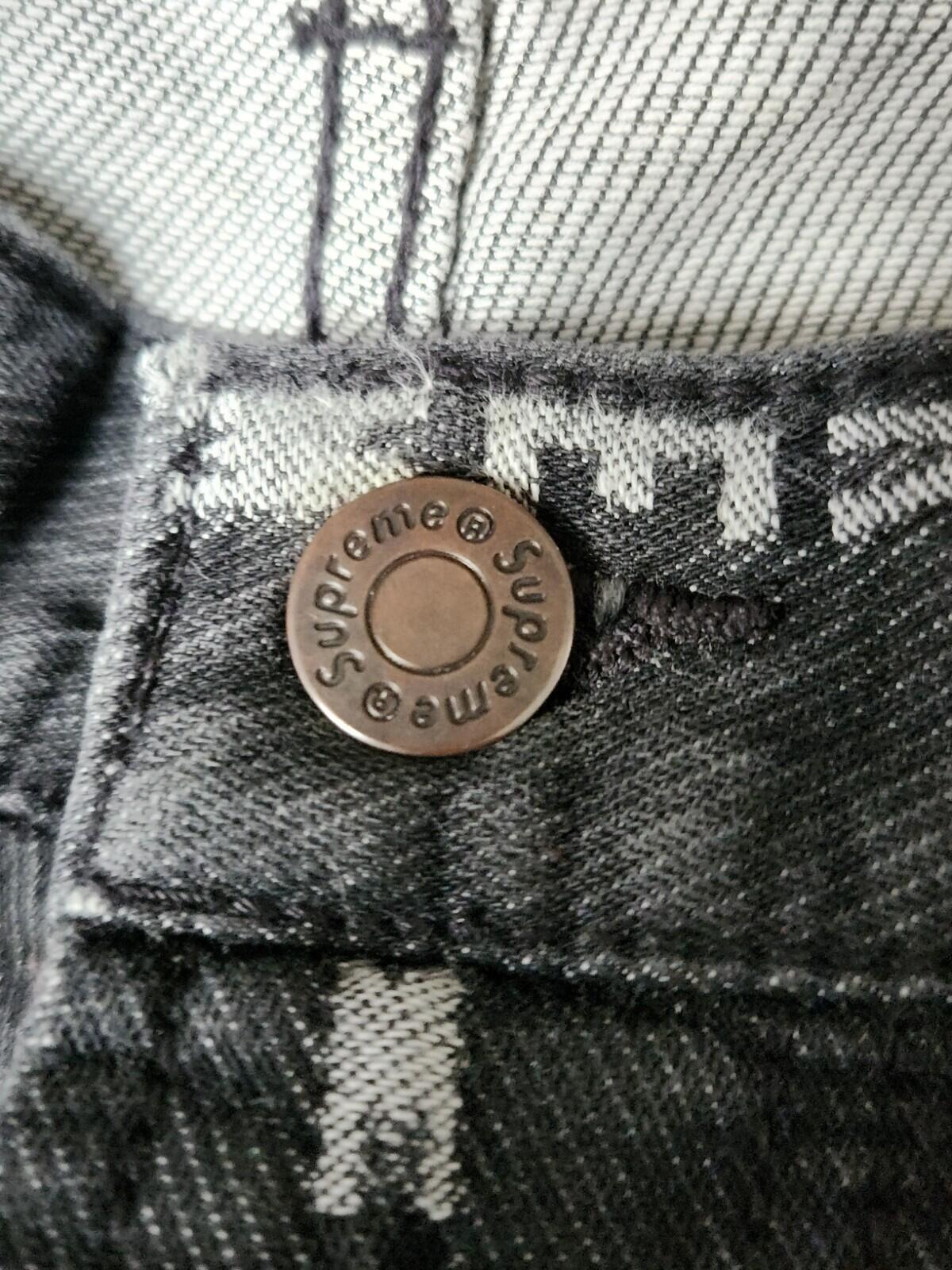 FW20 Supreme Logo Stripe Jacquard Regular Jeans size 32 Black Jean Trousers