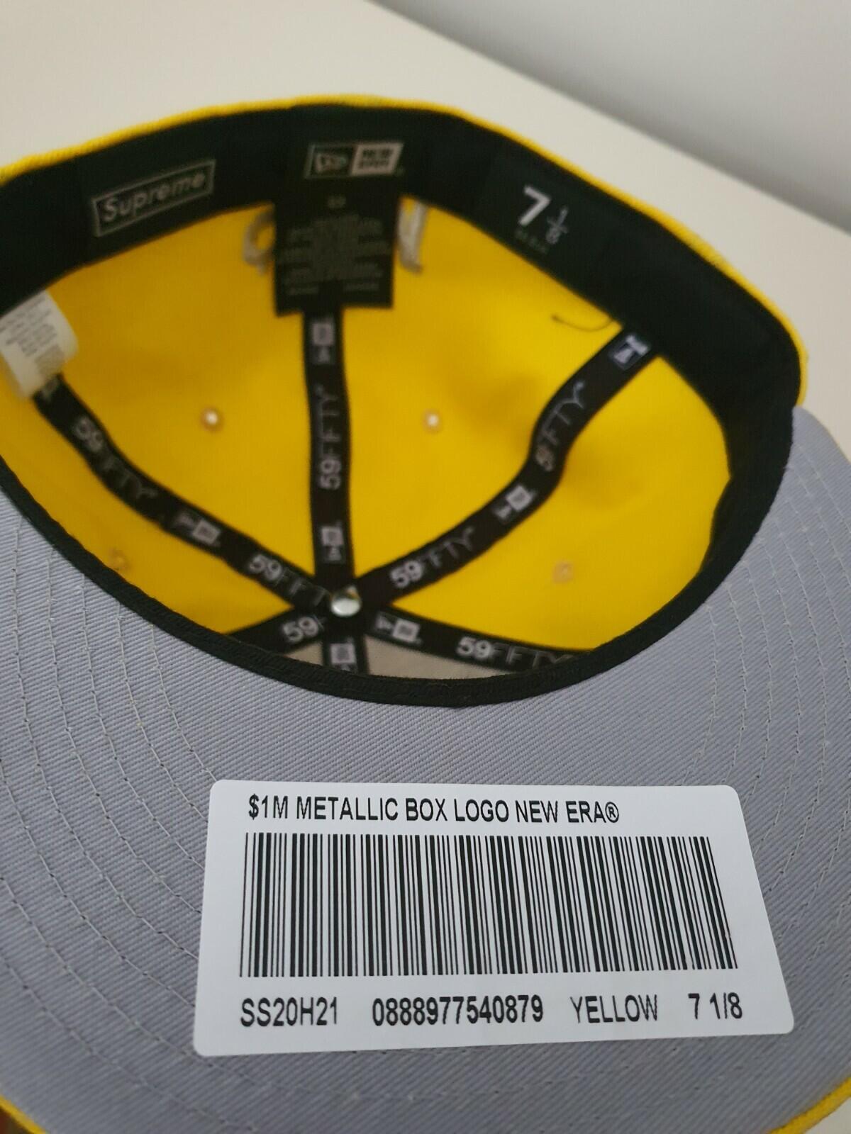 SS20 Supreme $1M box logo New Era size 7 1/8 yellow cap