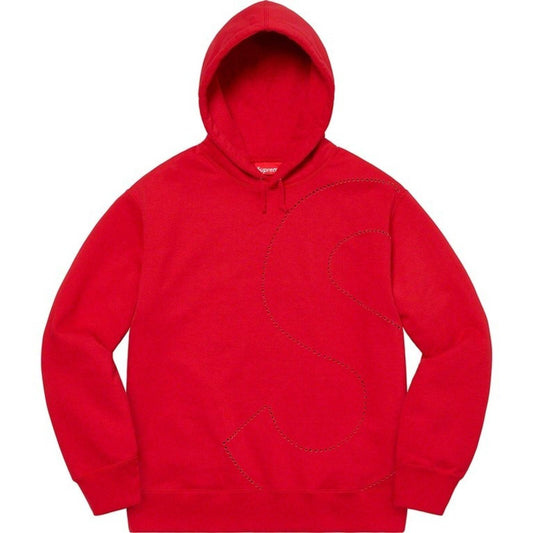 Sudadera con capucha y logo S de Supreme con corte láser SS21 roja talla XL