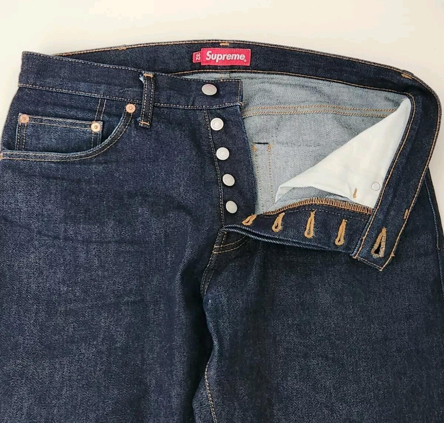 Supreme Indigo Slim Jeans size 32 Jean Made In Japan Trousers W32 L32