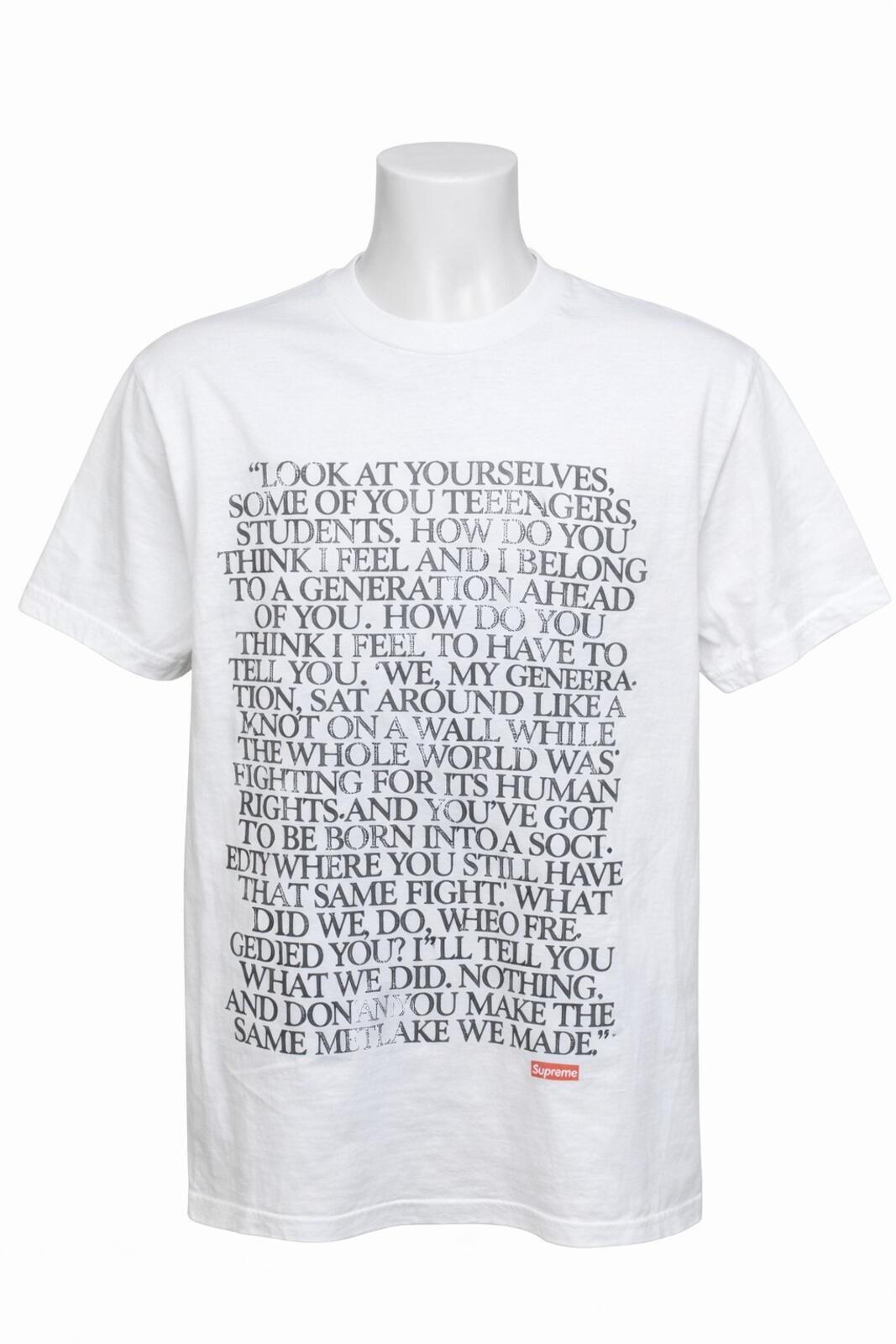SS07 Supreme x Malcolm X Tee White Size M