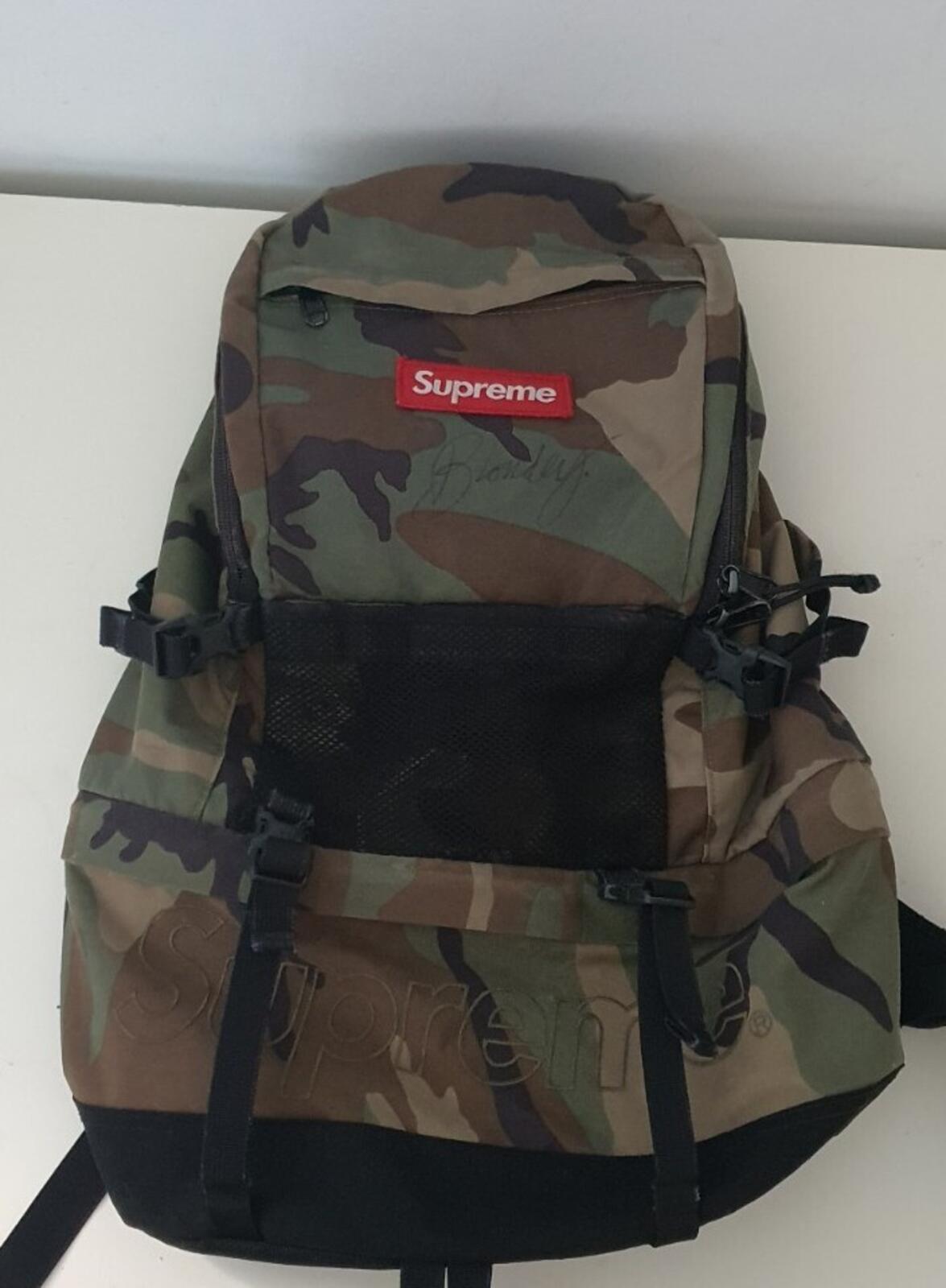 FW15 Supreme Contour Woodland Camo Backpack Signed By BLONDEY