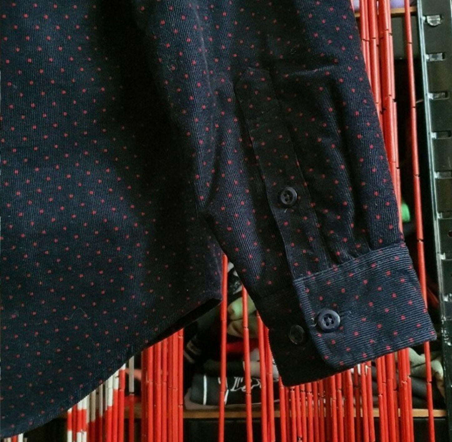 FW13 Supreme Polka Dot Quilted Shirt Navy Size M