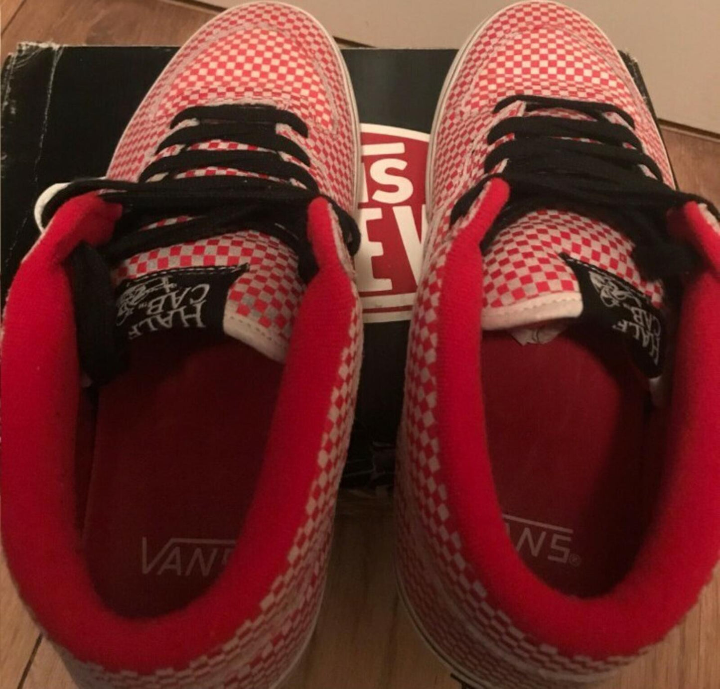 FW09 Supreme x Vans Micro Check Half Cab Red US 9 UK 8 EU 42