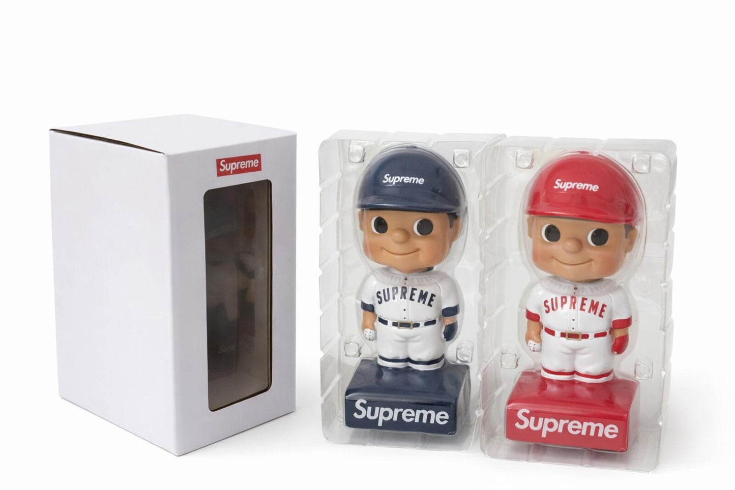 SS23 Supreme 2x Bobbleheads Car Toy Accessory Blue Red