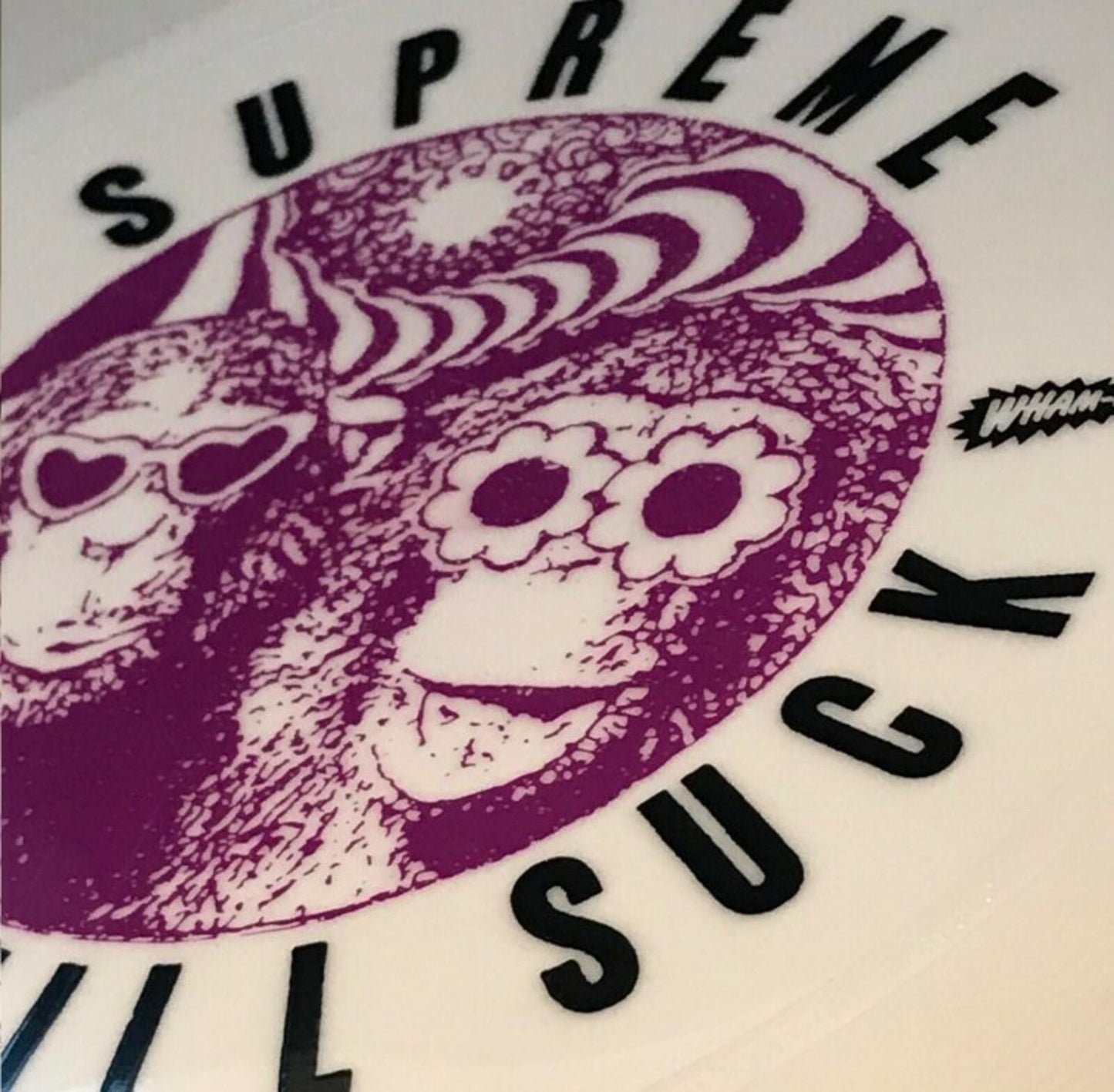 SS16 Supreme Wham O You Still Suck Frisbee white plastic