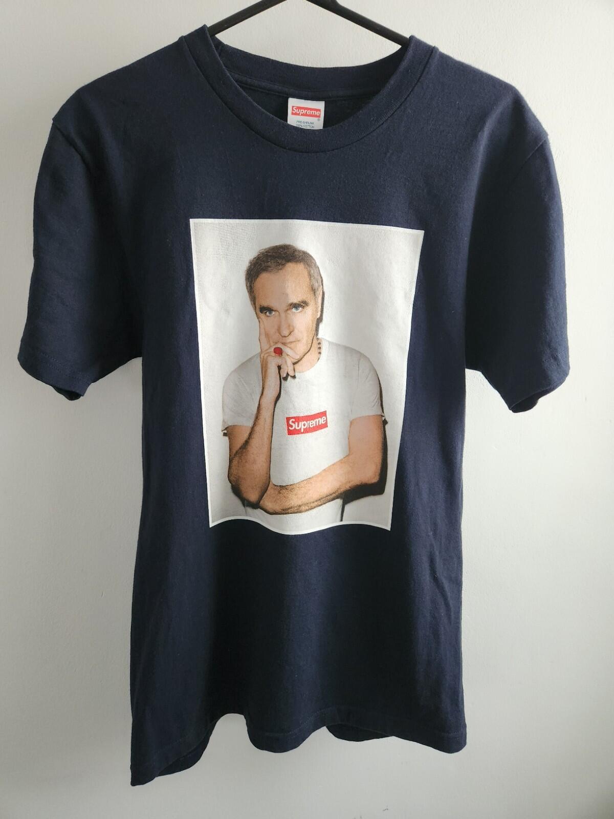 SS16 Supreme x Morrissey Photo Tee Navy Size M