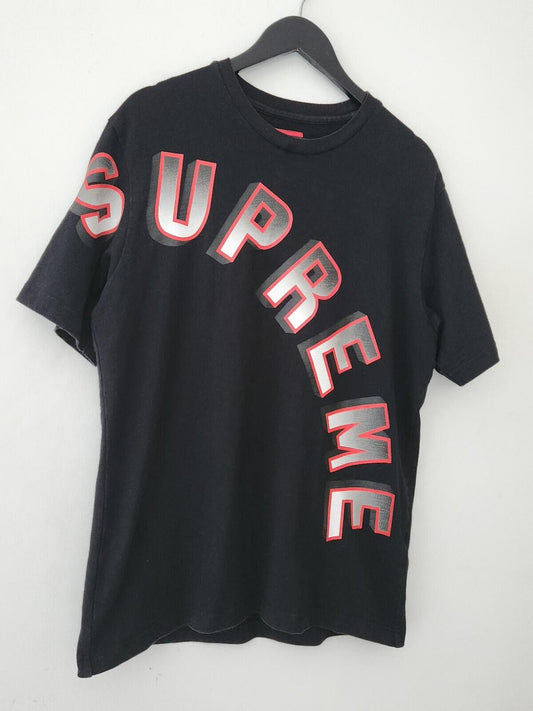 Camiseta SS18 Supreme Gradient Arc Top Negra Talla M Mediana Manga Corta