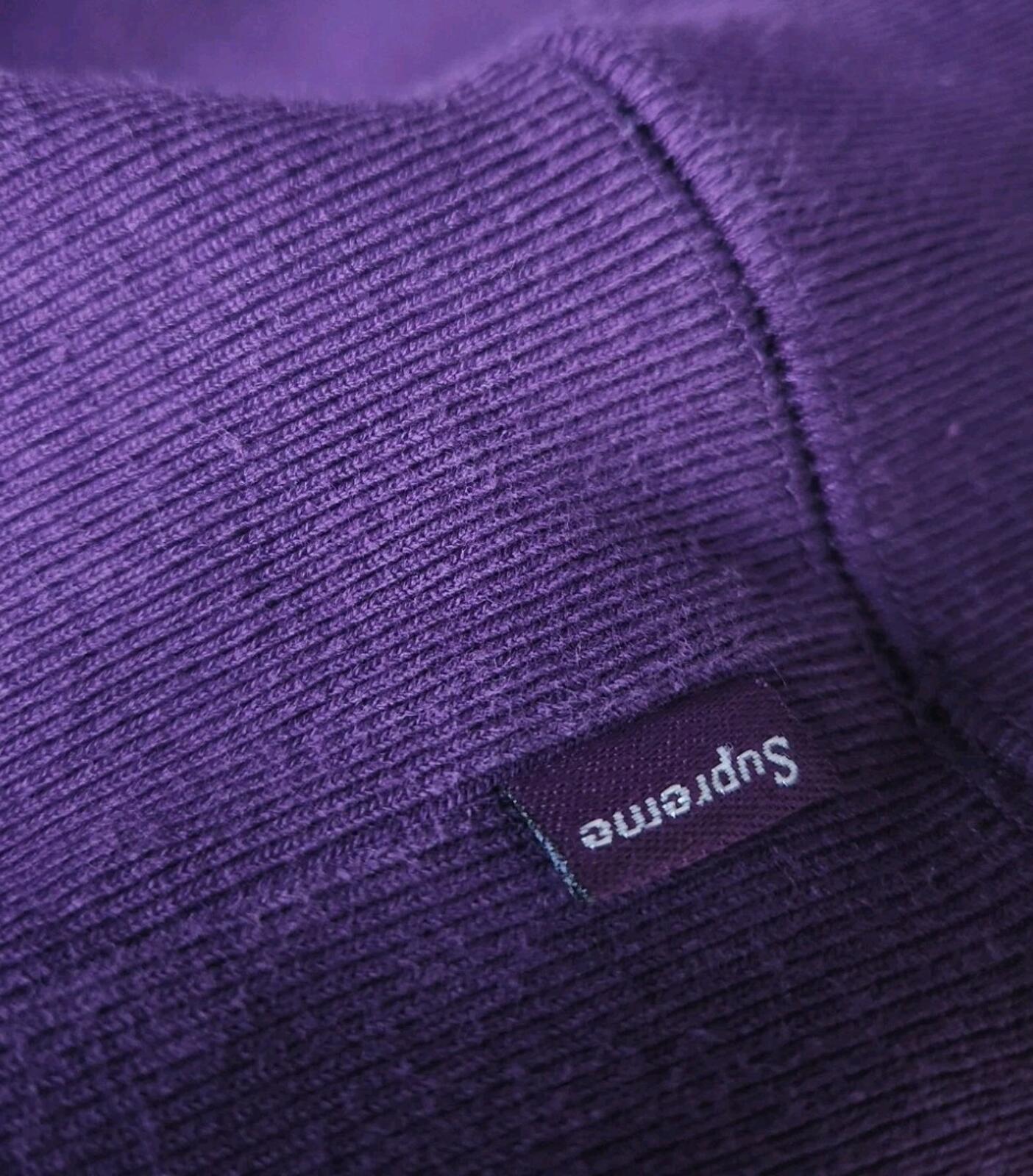 FW23 Supreme Varsity Hooded Sweatshirt size L large dark purple hoodie