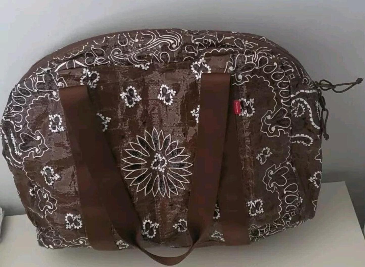 SS21 Supreme Bandana Tarp small duffle bag Brown 17L water resistant duffel