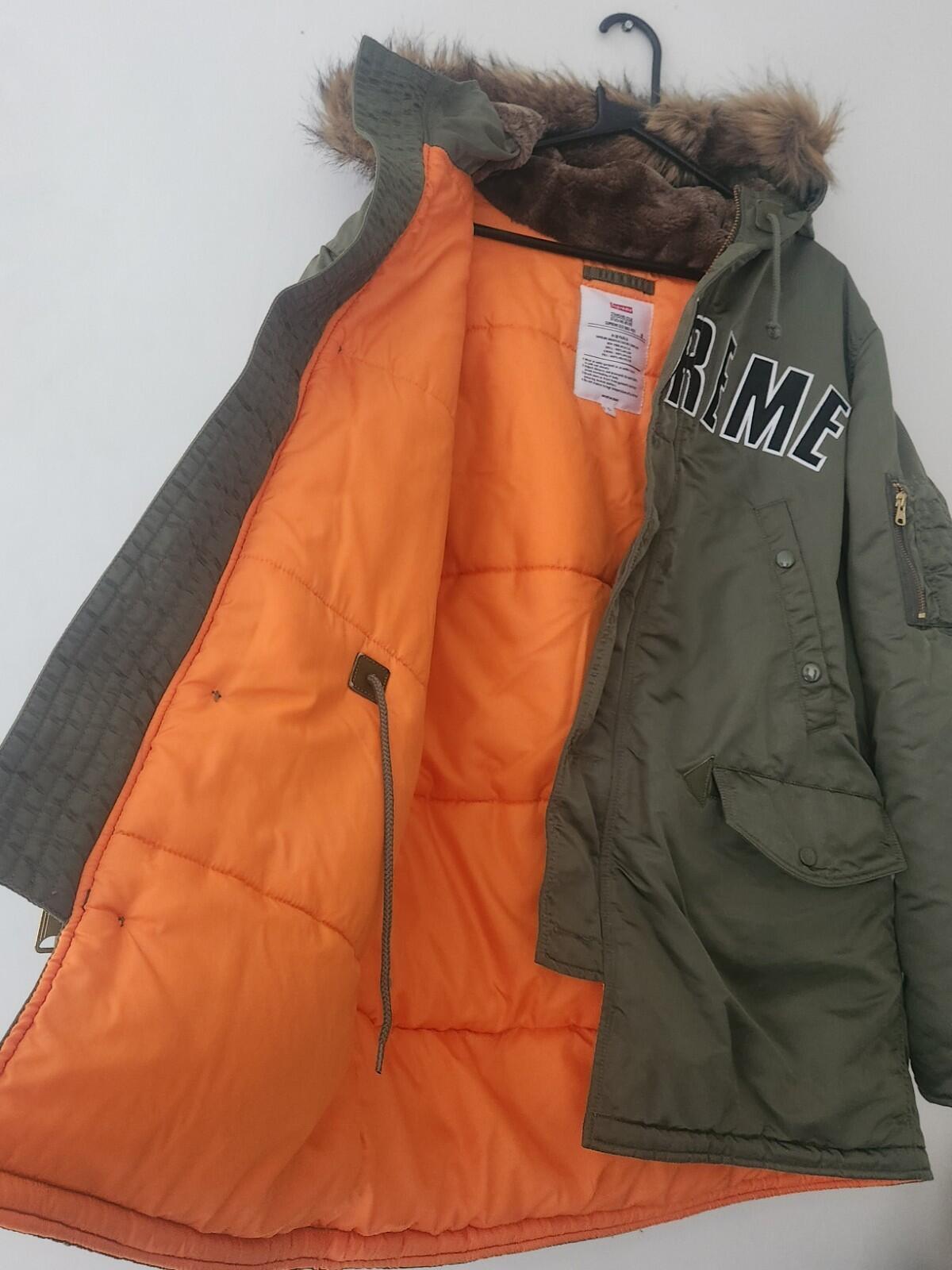 FW16 Supreme Arc Logo N-3B Parka Olive Size L Justin Bieber