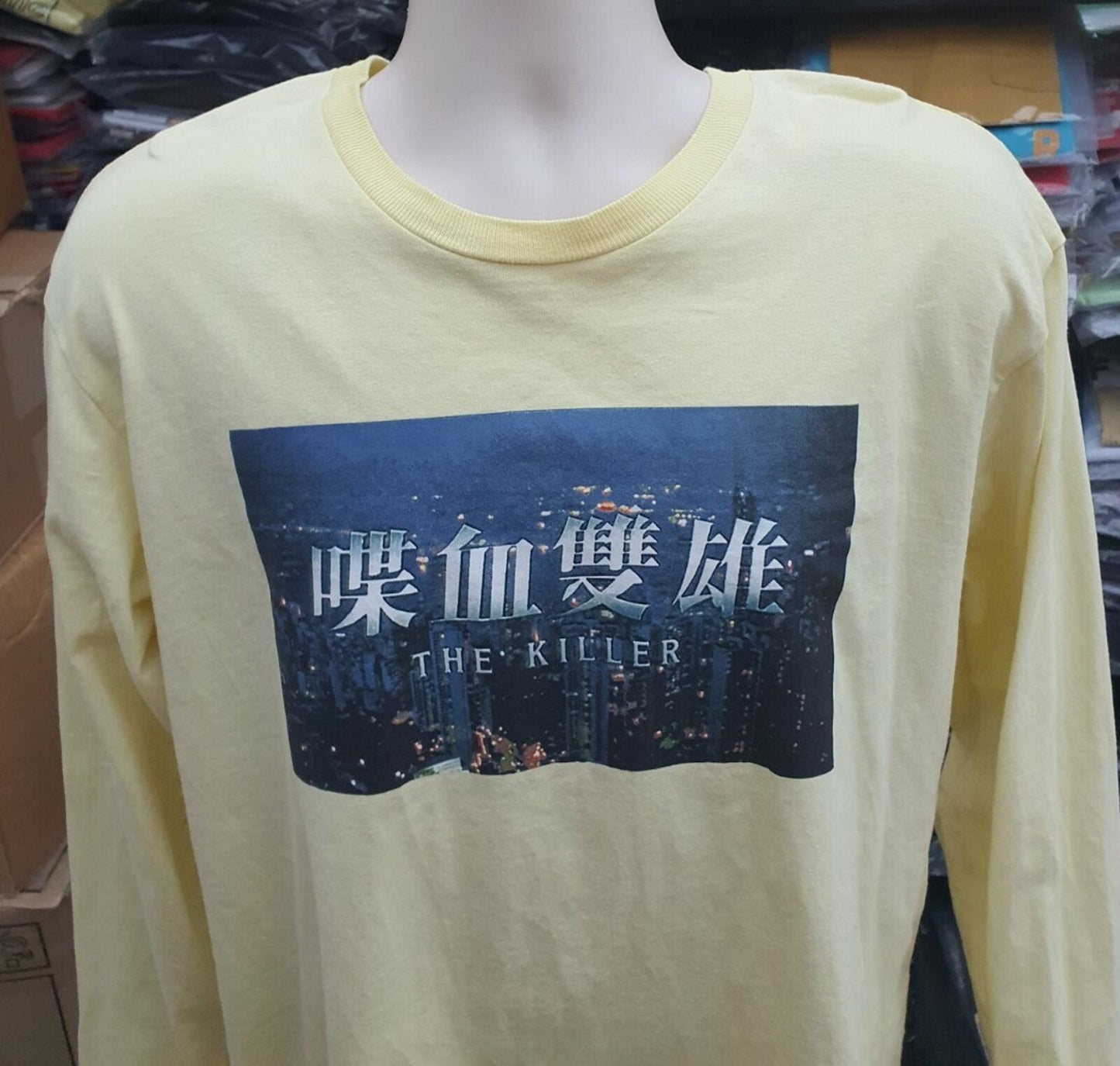 FW18 Supreme The Killer L/S tee pale yellow long sleeve t-shirt size medium M