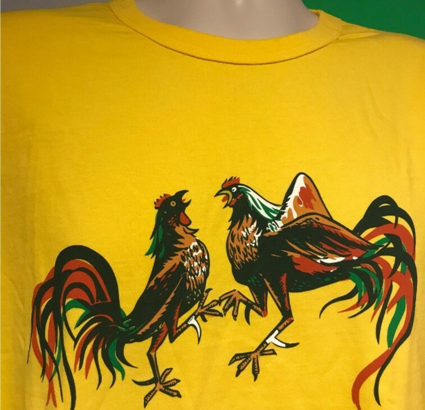 Bianca Chandon x A-1 Record Shop Cockfight yellow Tee size M medium T-shirt New