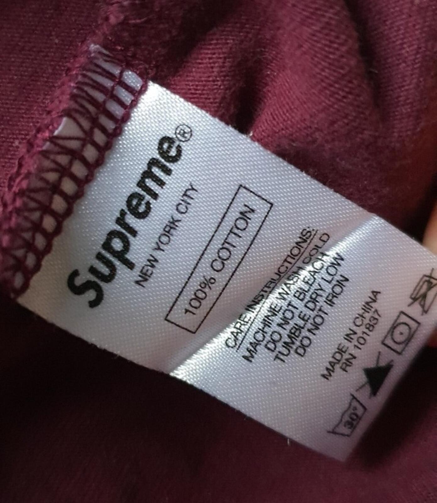 SS19 Supreme Needlepoint Patch L/S Top purple tee L large long sleeve T-shirt