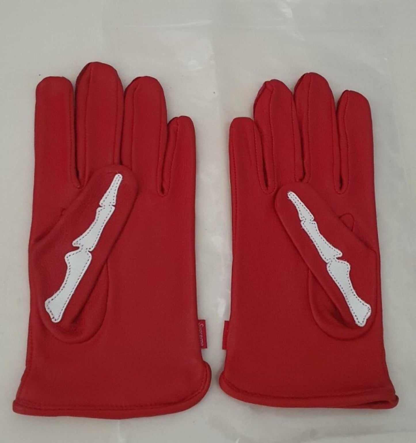 FW17 Supreme x Vanson Leather X-Ray gloves red size L large New