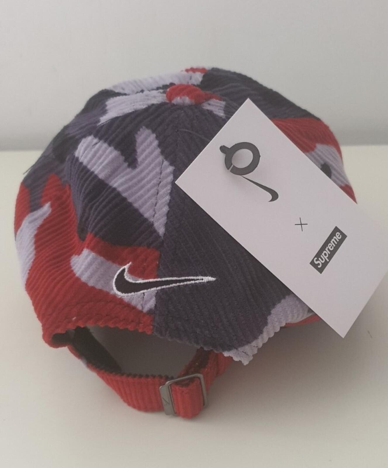 SS22 Supreme x Nike Arc Corduroy 6-panel Cap Red Camo