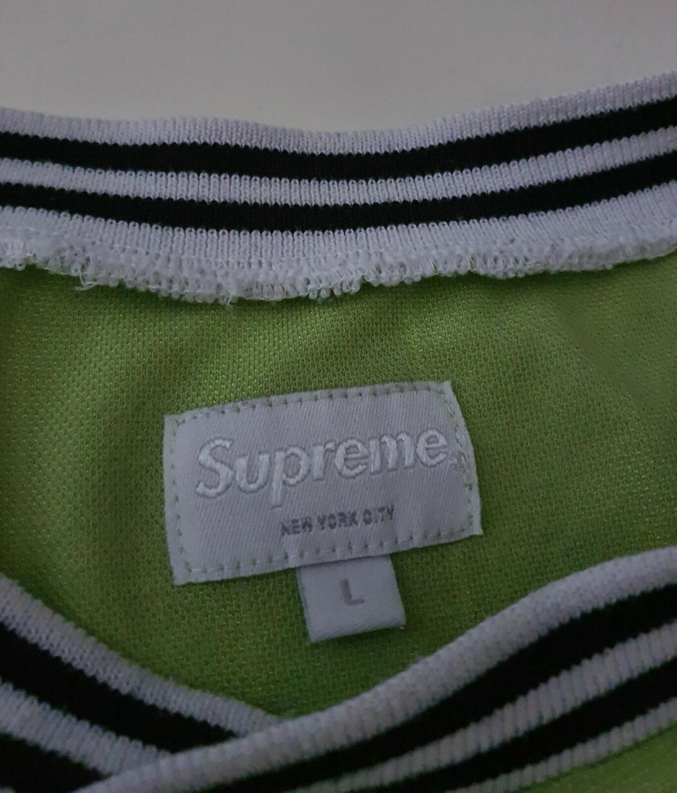 SS14 Supreme Arabic Logo Football Jersey Lime Größe L