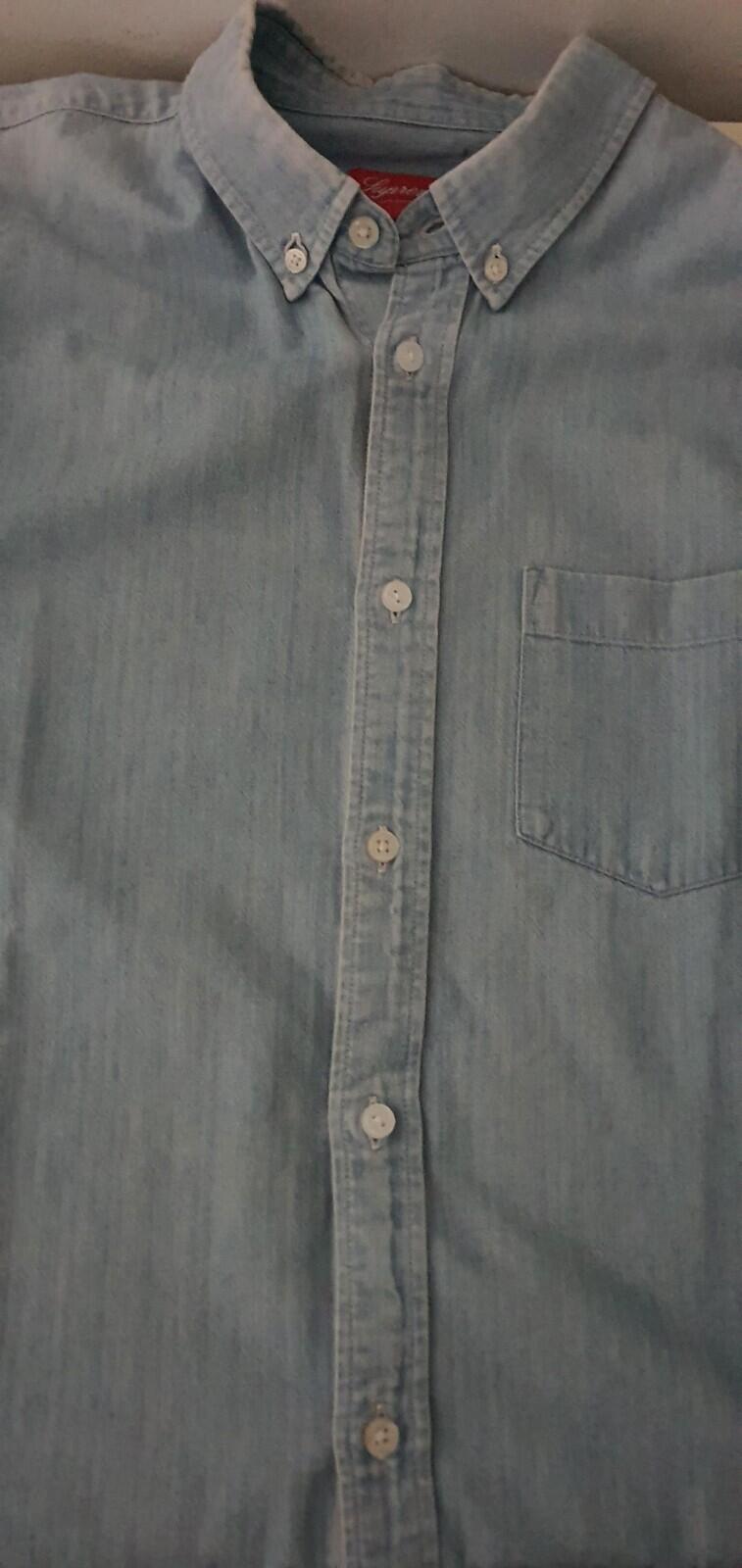 Supreme L/S Denim Shirt long sleeve size L large blue