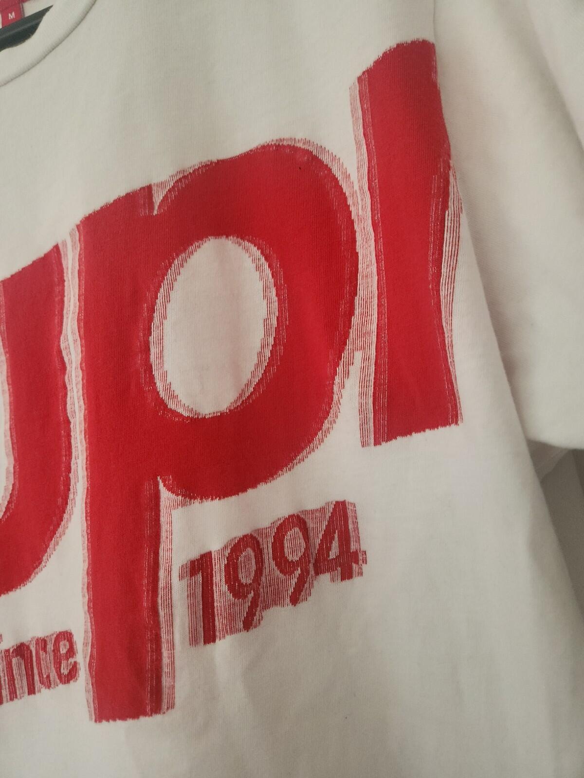 SS21 Supreme Intarsia Spellout S/S Top Tee White Size M