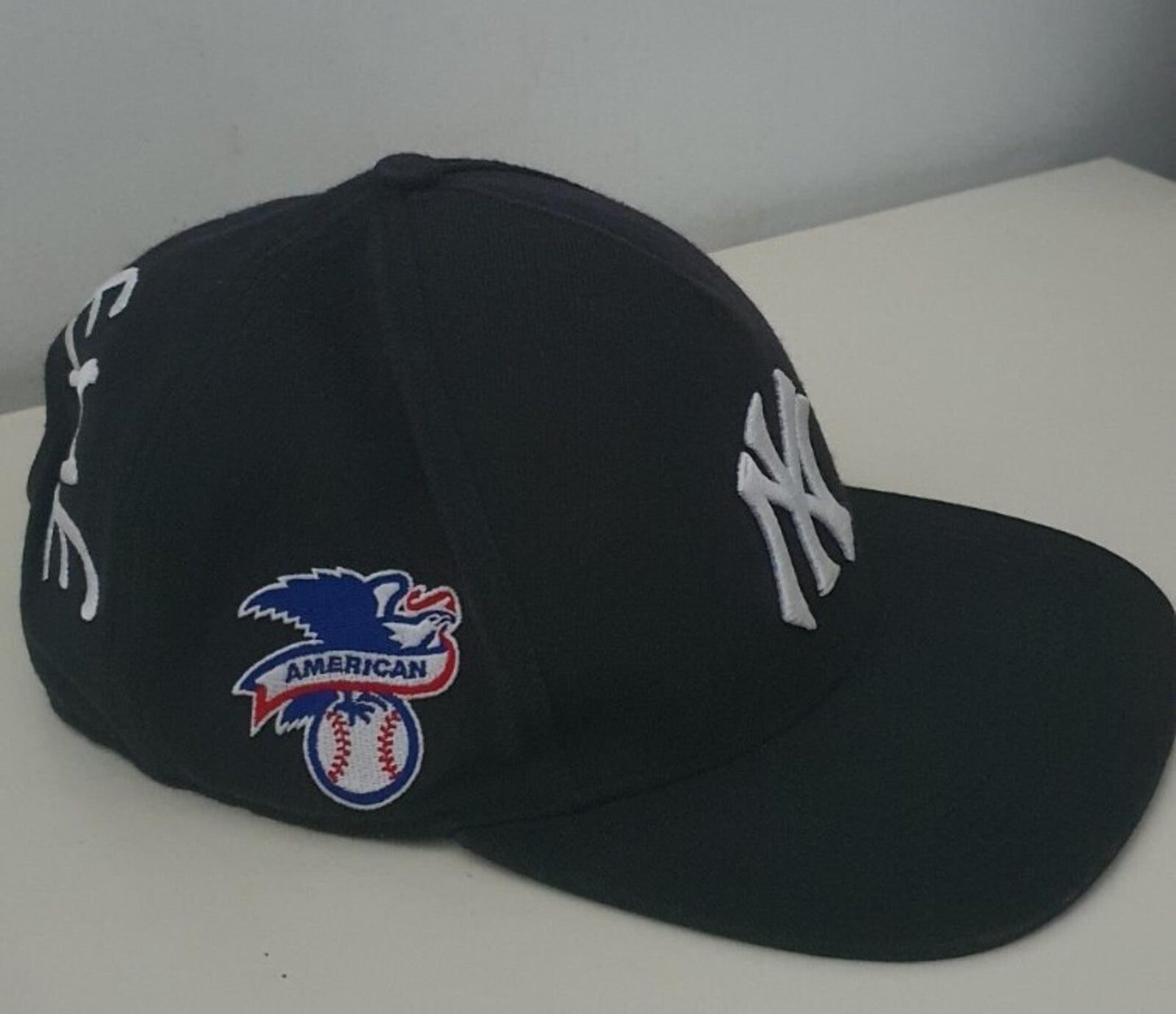 SS15 Supreme x Yankees x 47 brand navy 5-panel cap hat Rare Baseball