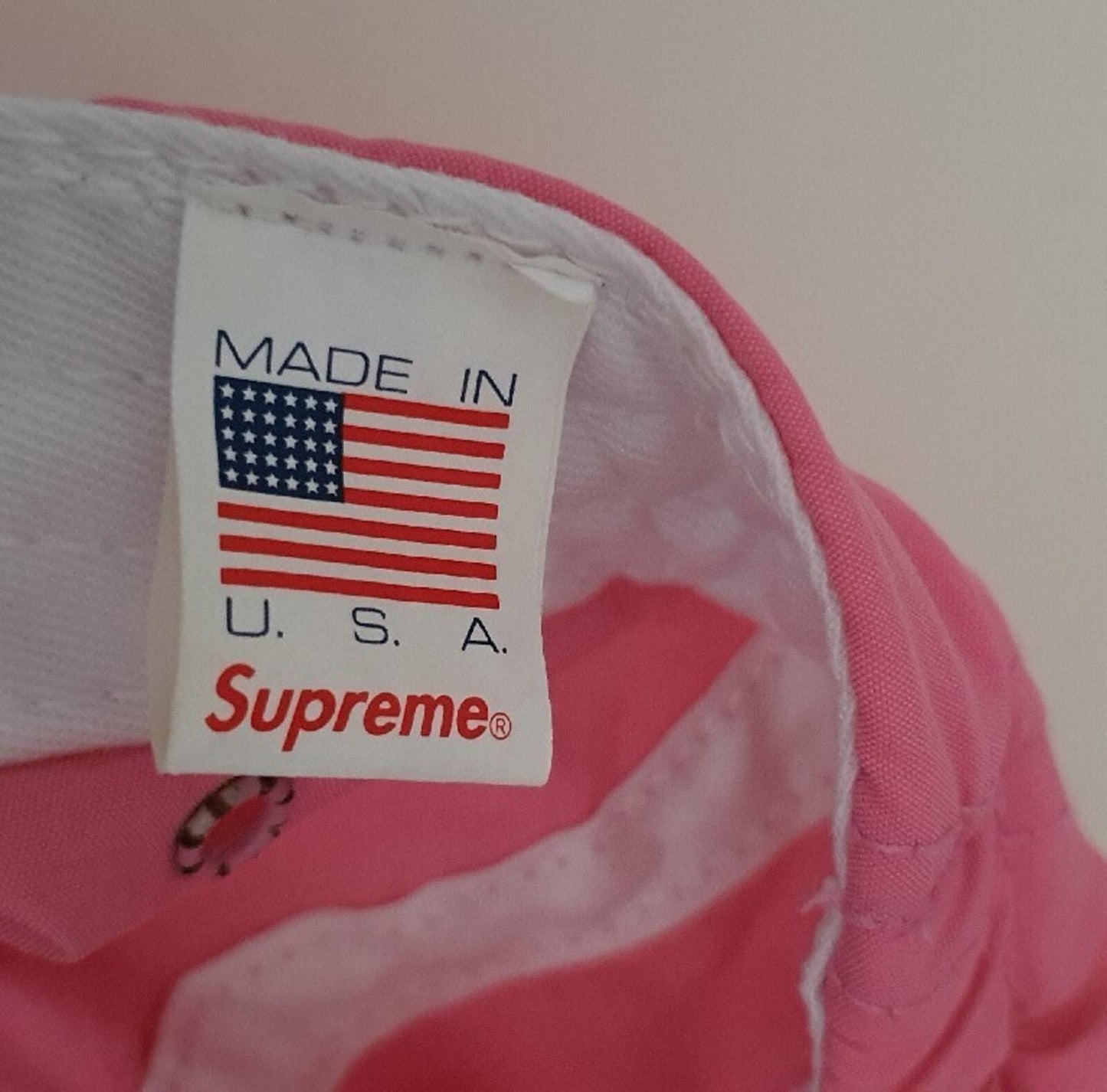 SS18 Supreme Raised Logo Patch Camp Cap Pink Nylon Hat Box Logo S/M Small Medium