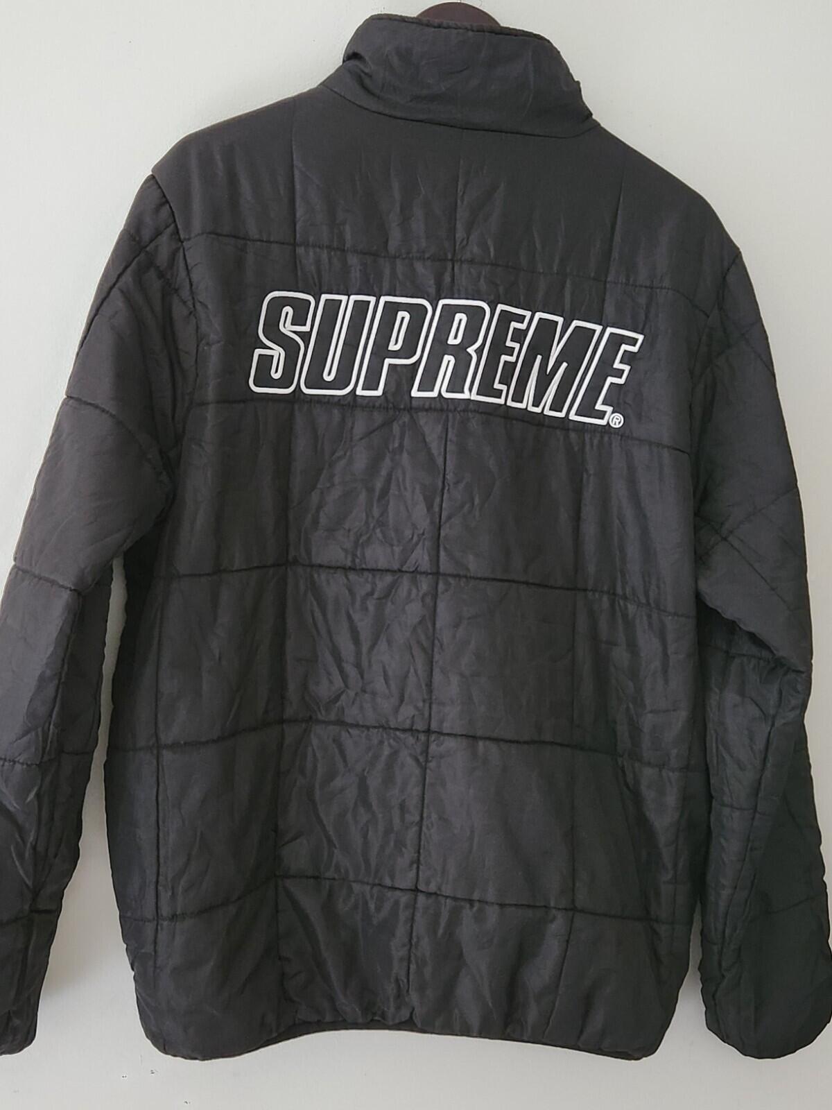 FW15 Supreme Reversible Pullover Puffer Jacket Größe L groß Seltene Jacke Schwarz