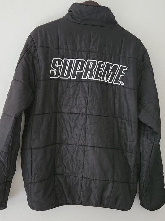 FW15 Supreme Reversible Pullover Puffer Jacket Größe L groß Seltene Jacke Schwarz