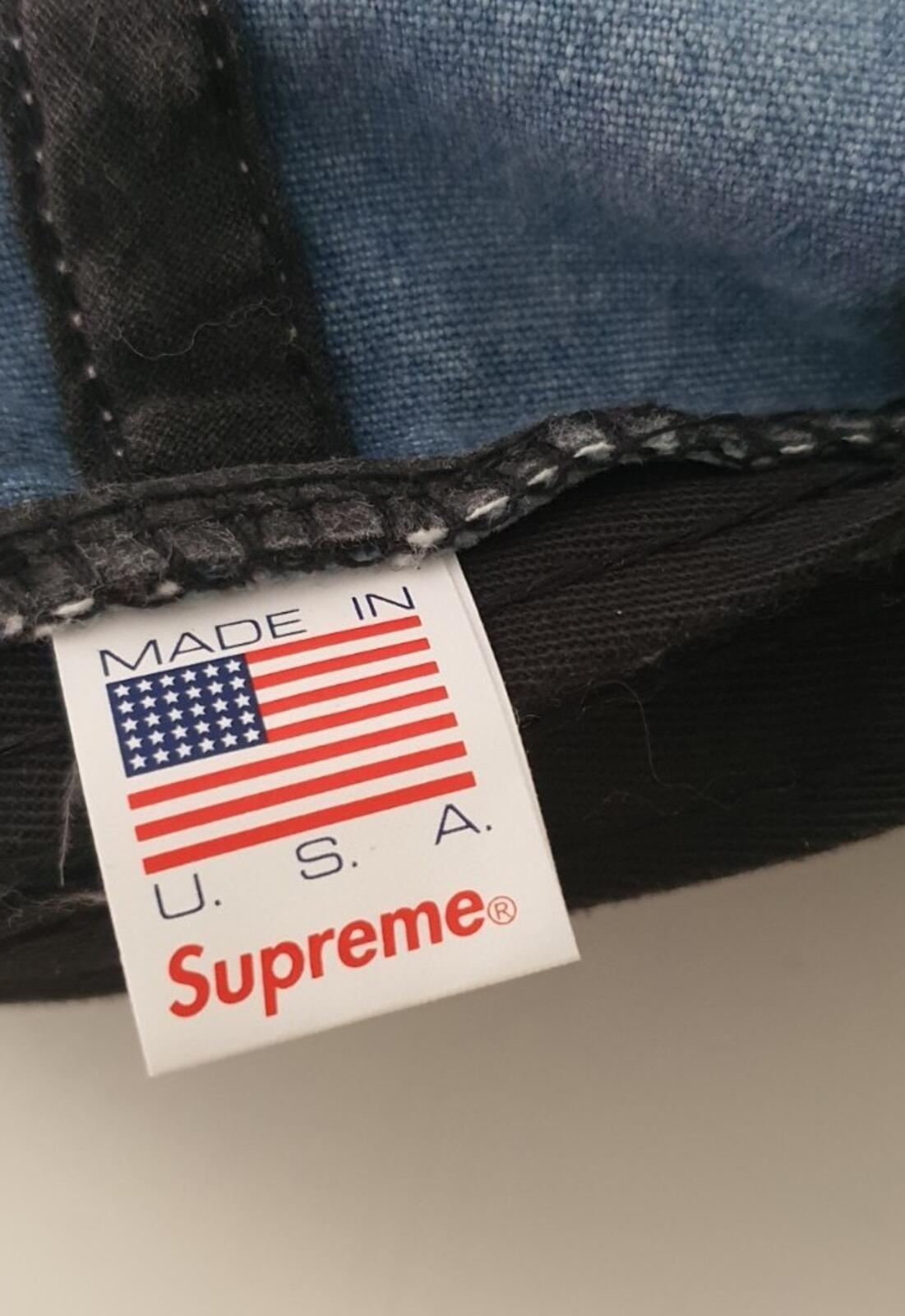 Gorra de 6 paneles SS18 Supreme Washed Chambray S Logo, color azul claro