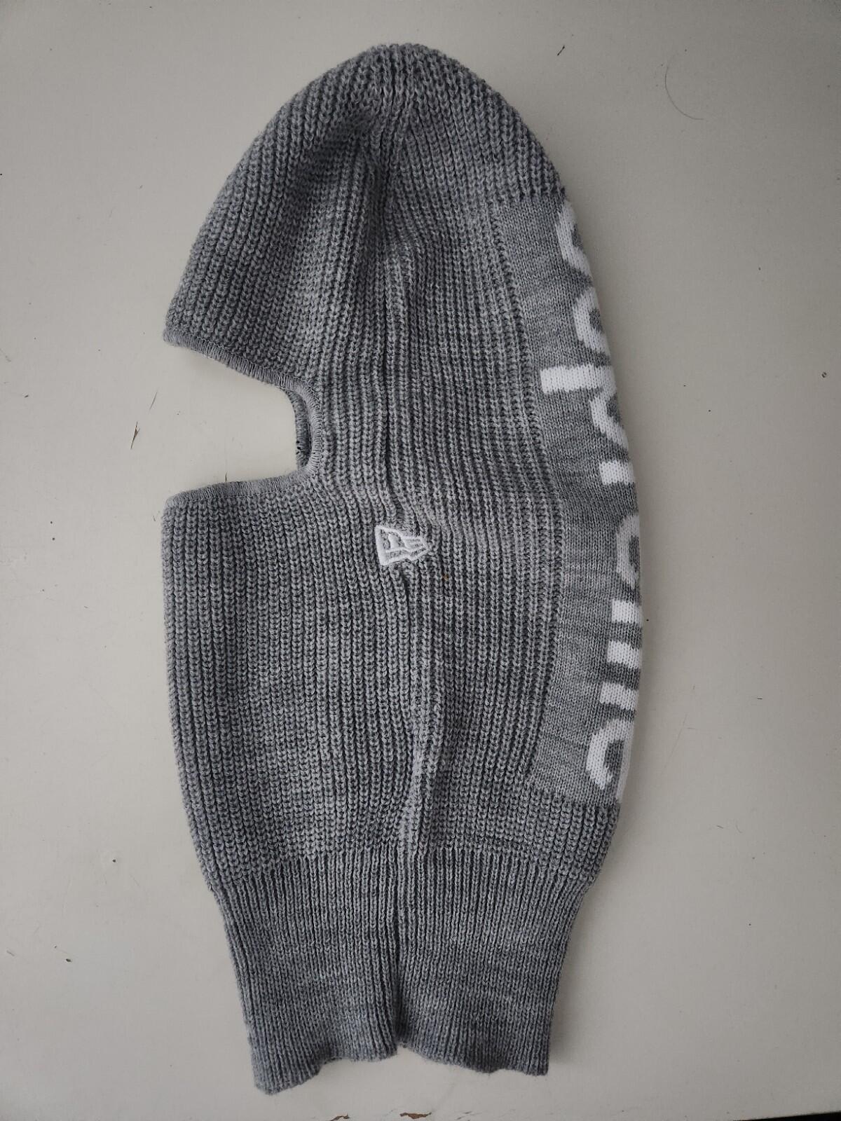 FW20 Supreme New Era Balaclava Heather Grey Jacquard Logo Embroidered