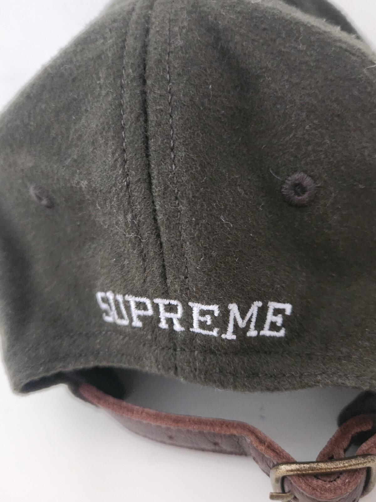 FW21 Supreme Loro Piana Wool S Logo 6-panel cap Olive Hat Italian Fabric