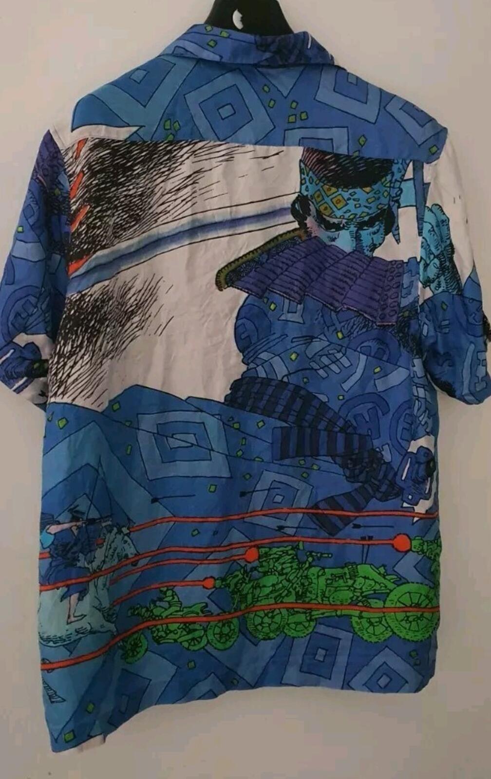 SS23 Supreme Ronin Silk S/S Shirt Blue Size M medium short sleeve