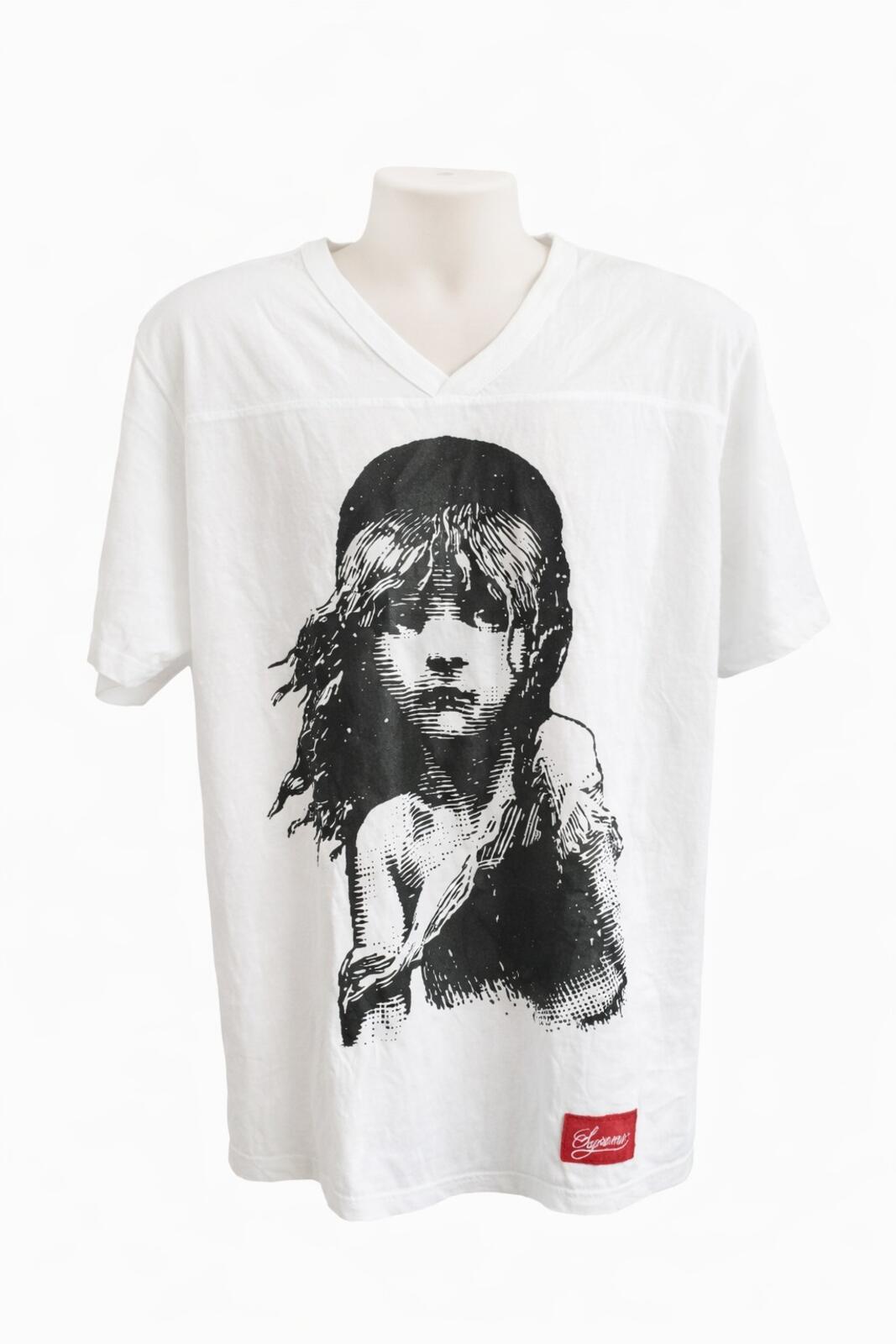 SS15 Supreme Broadway Football Top Les Miserables Tee White Size L