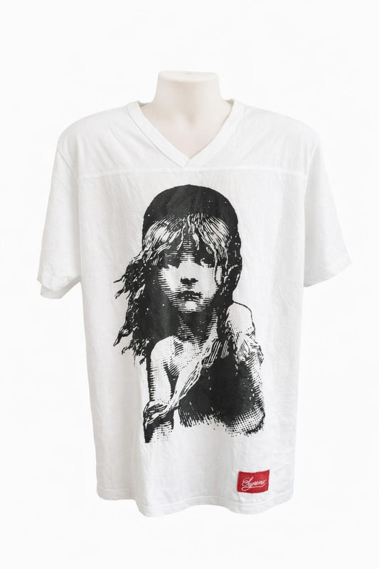 SS15 Supreme Broadway Football Top Les Miserables Tee White Size L