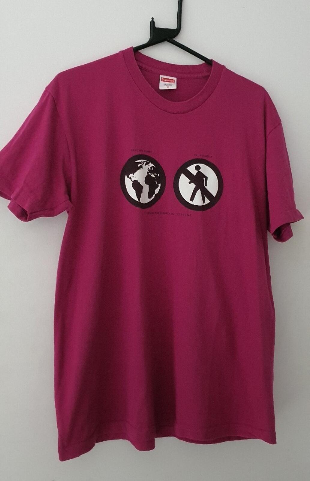 FW19 Supreme Save The Planet Tee Size M medium Burgundy T-shirt