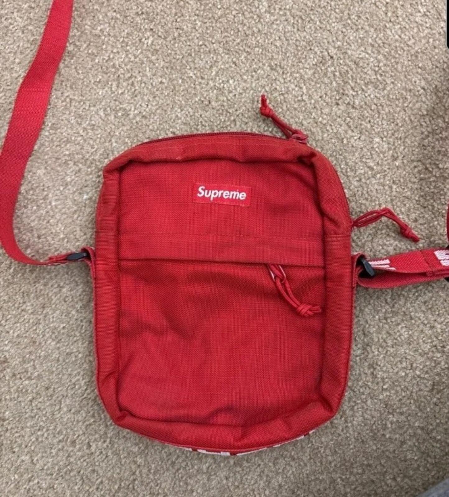 SS18 Supreme shoulder bag Cordura Fabric red side
