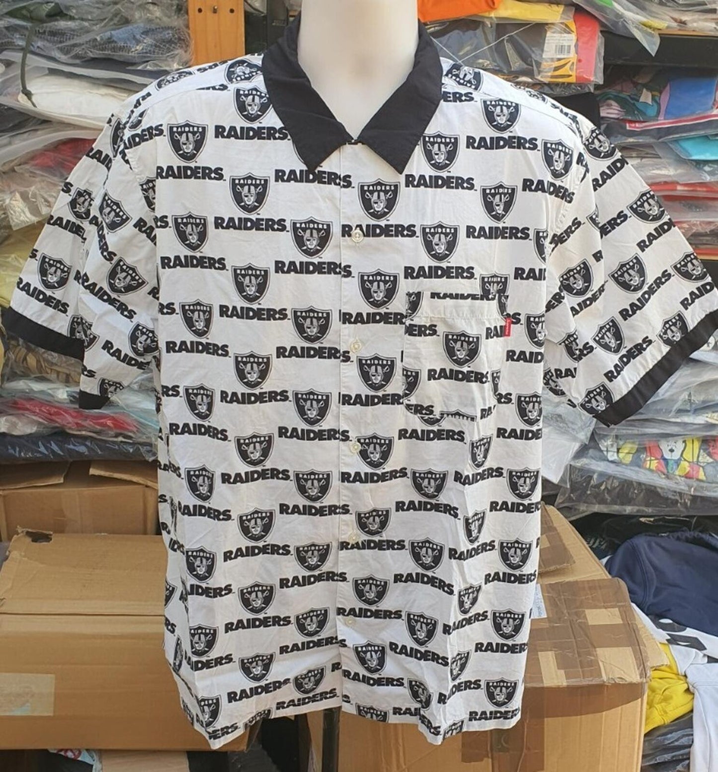 SS19 Supreme NFL x RAIDERS X '47 S/S Shirt White Size XL