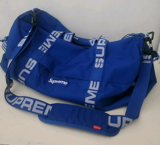 SS18 Supreme large duffle bag royal cordura fabric blue duffel ripstop nylon
