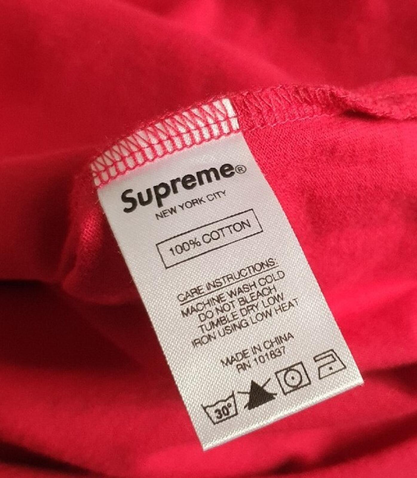 FW18 Supreme Crest L/S Top Medium Burgundy Long Sleeve Means Highest Embroidery