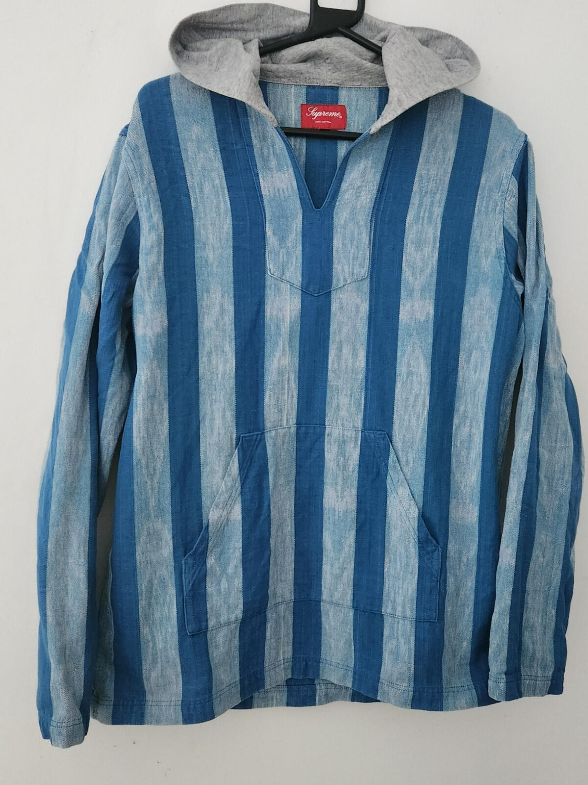 SS15 Supreme Hooded Andes Shirt Größe M Medium Blau Grau Oberteil