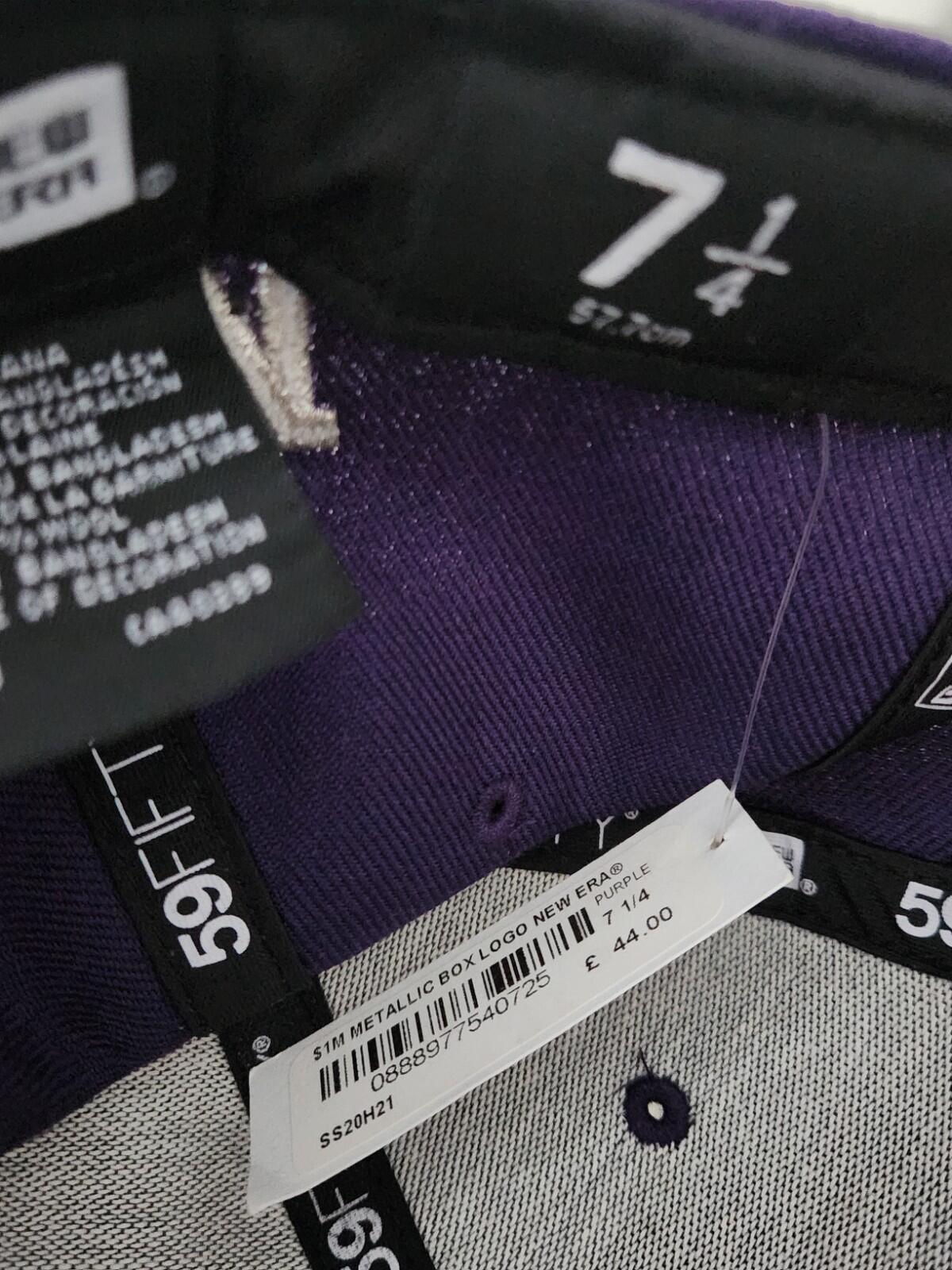 SS20 Supreme $1M box logo New Era size 7 1/4 purple cap wool hat new with tag