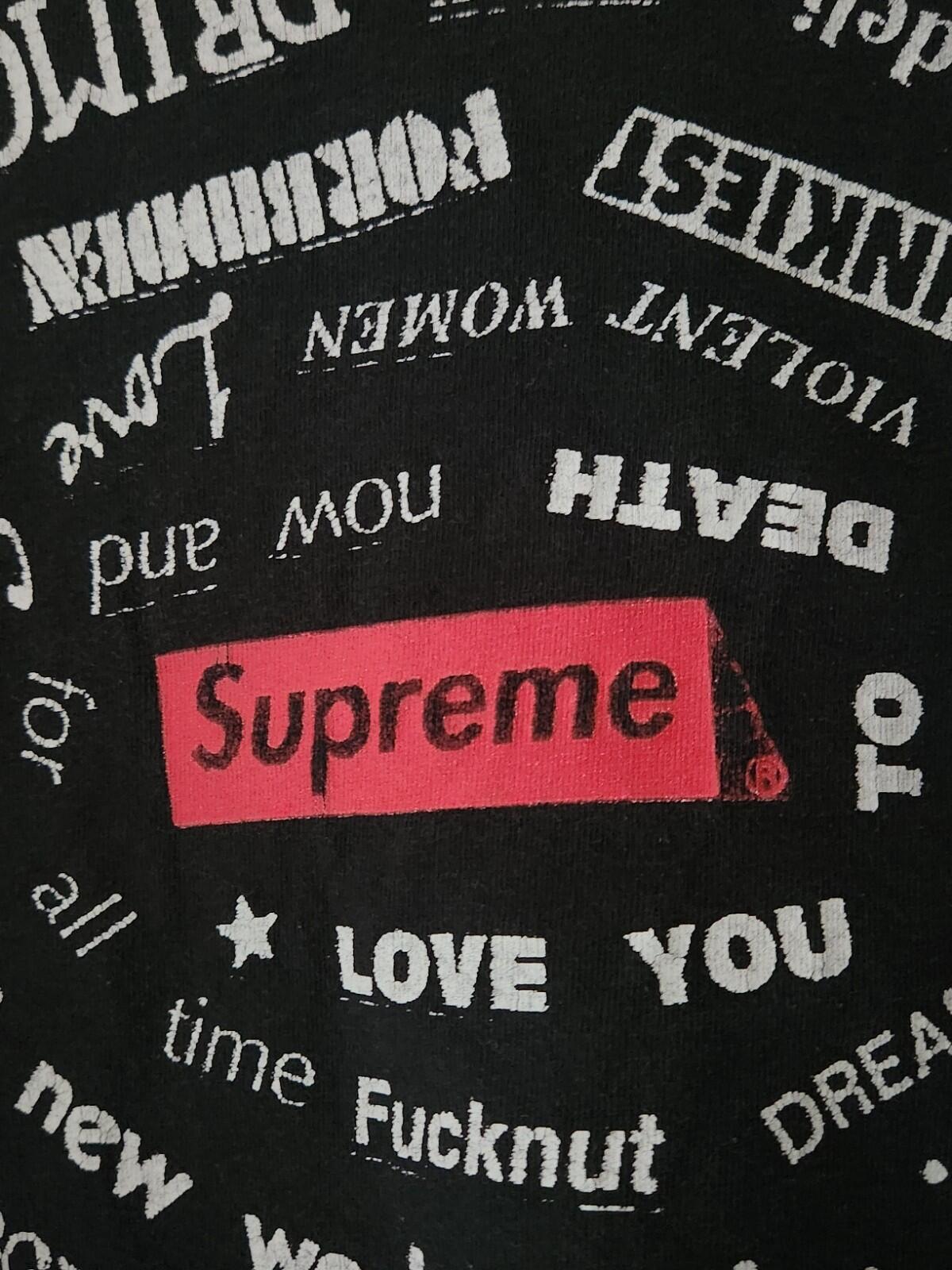 Camiseta negra Supreme Spiral SS21 talla M (mediana). Obra de arte de Weirdo Dave.