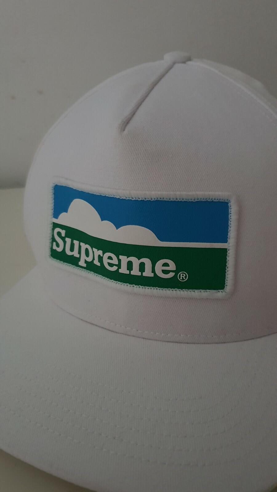FW18 Supreme Horizon 5-panel hat white cap Farmland logo A CEASE AND DESIST
