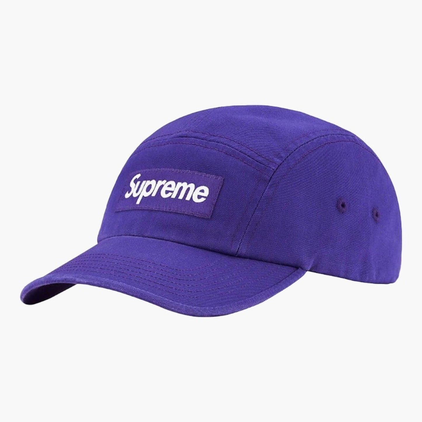 FW21 Supreme Washed Chino Twill Camp Cap Purple