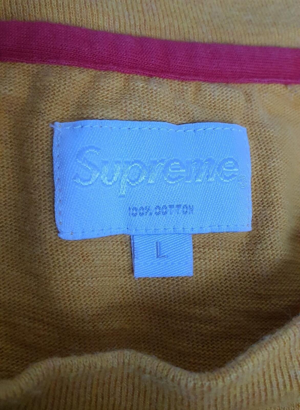 FW14 Supreme Arena Top long sleeve L/S tee size L large yellow t-shirt big logo