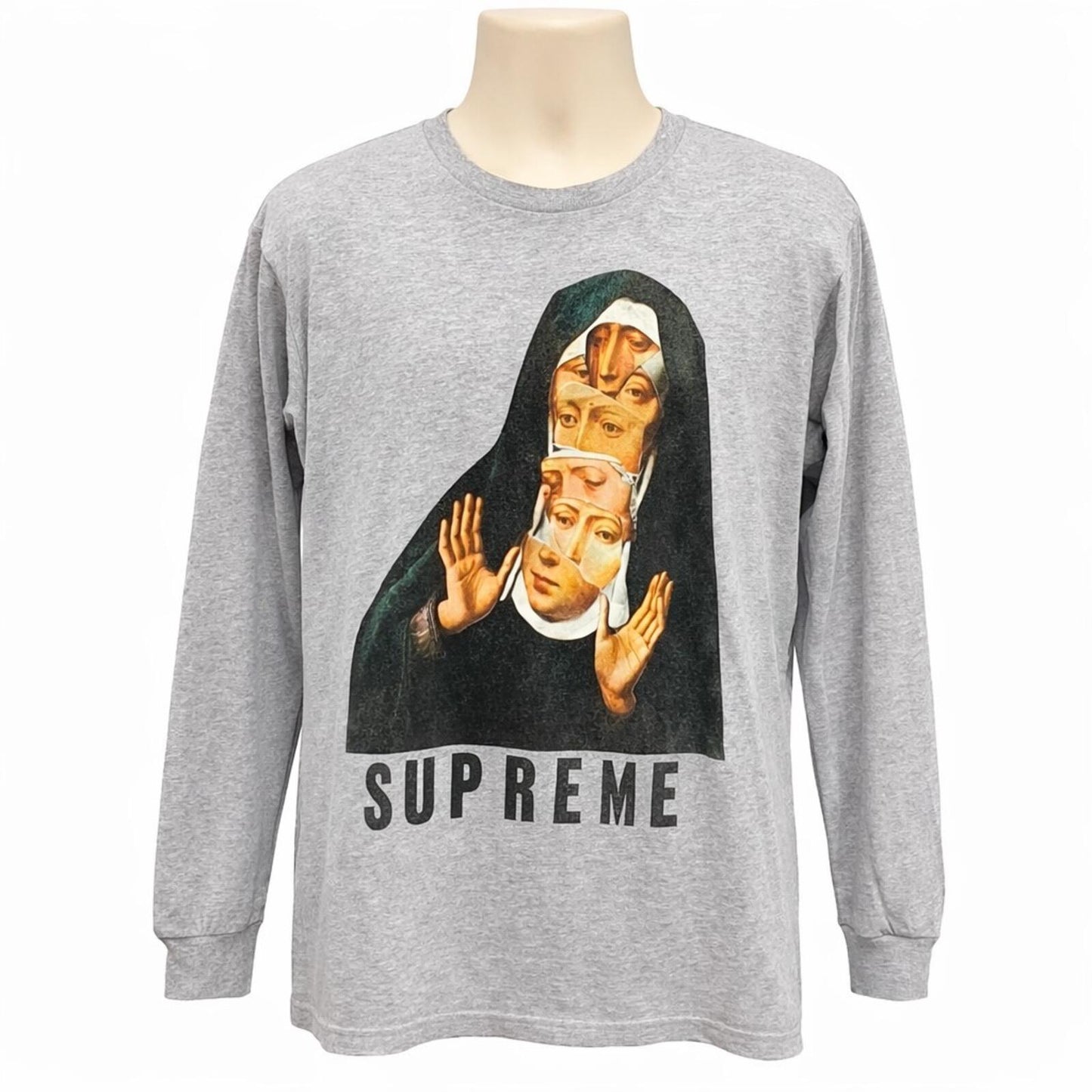 SS17 Supreme Nun L/S Tee Heather Grey Size M