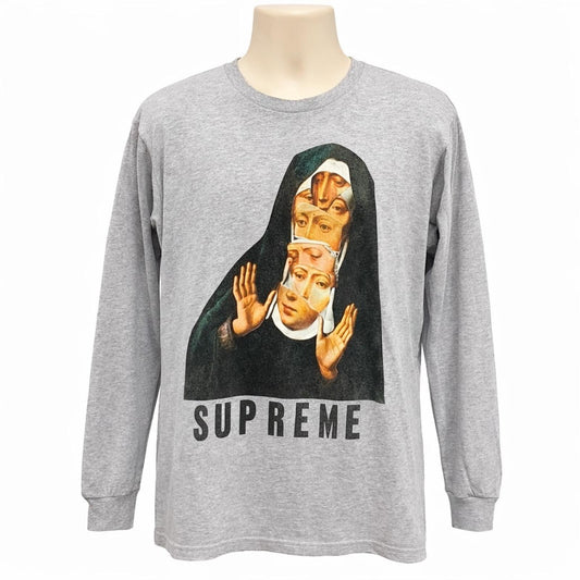 SS17 Supreme Nun L/S Tee Heather Grey Size M