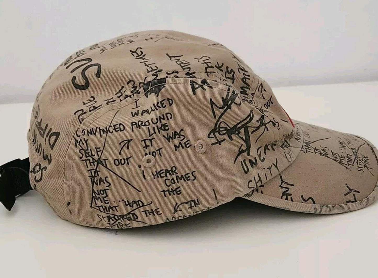 SS23 Supreme Gonz Poems Camp Cap Khaki Hat box logo Mark Gonzales